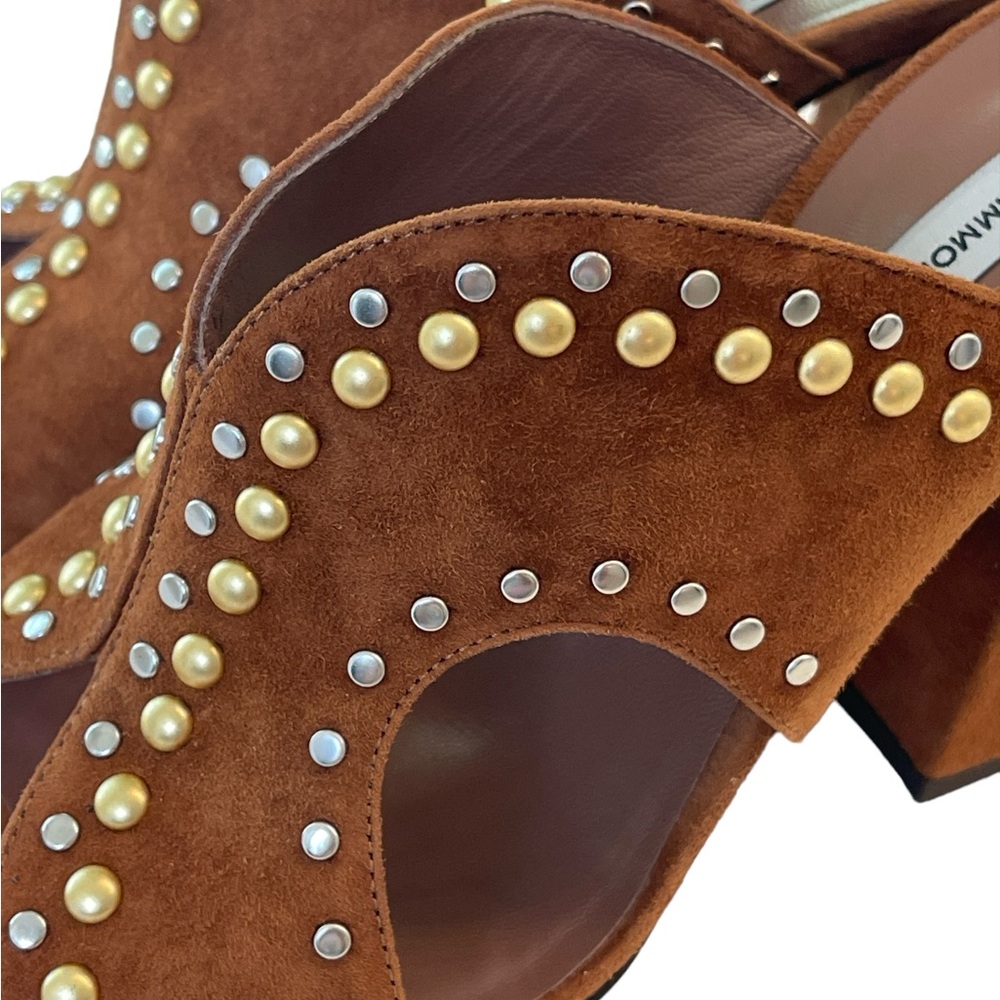 Tabitha Simmons Celia Brown Suede Sandals Studded Size 9 NIB - Picture 9 of 16
